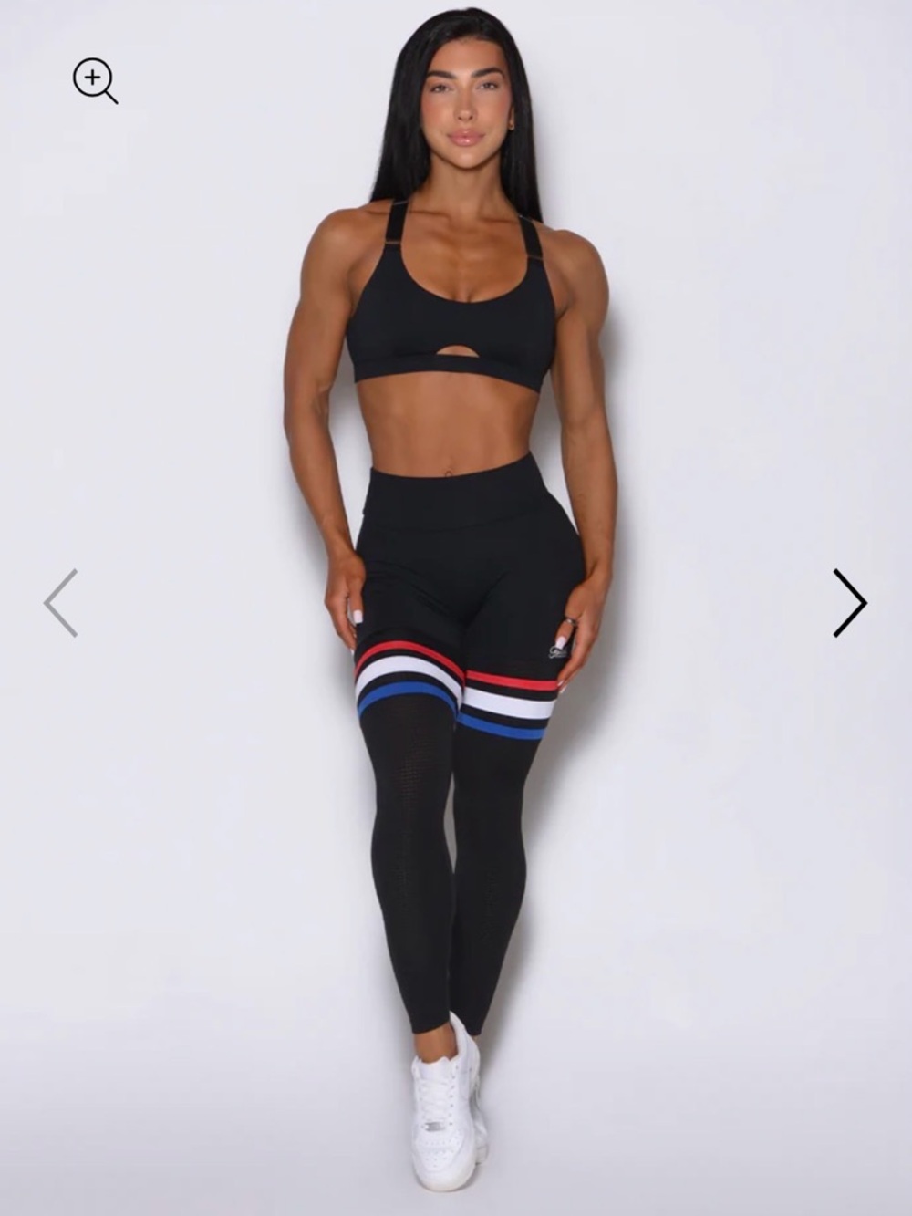 💥SOLD!! Black Leggings with Red, White, and Blue Stripes With pockets!